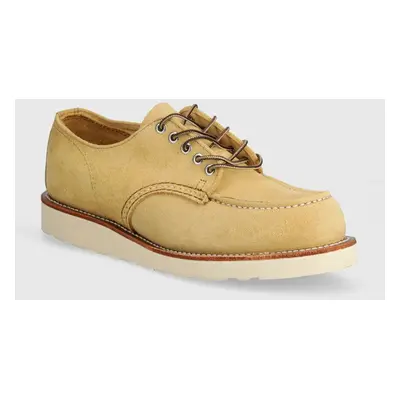 Semišové polobotky Red Wing Shop Moc Oxford pánské, béžová barva, 8079