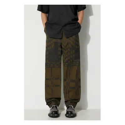 Bavlněné kalhoty Engineered Garments Fatigue Pant zelená barva, jednoduché, 23F1F004.CT255