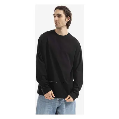 Bavlněná mikina Tom Wood Rivoli Long Sleeve 22292.975 pánská, černá barva, s potiskem, 22292.975