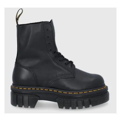 Farmářky Dr. Martens Audrick 8-Eye Boot dámské, černá barva, na plochém podpatku, DM27149001