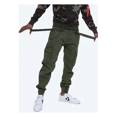 Kalhoty Alpha Industries Utility Pant pánské, zelená barva, ve střihu cargo, 128202.142