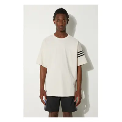 Bavlněné tričko adidas Originals Neuclassics Tee béžová barva, s aplikací, JF9139