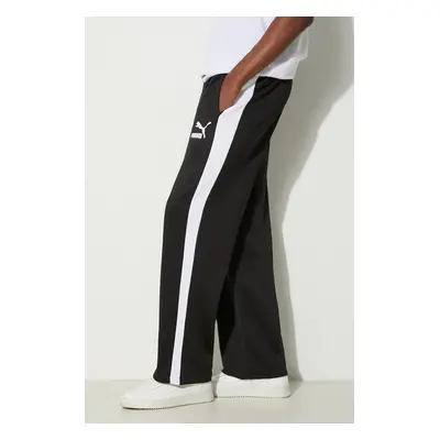 Tepláky Puma T7 ICONIC Straight Track Pants černá barva, vzorované, 625412