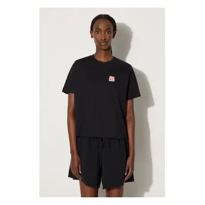 Bavlněné tričko Wood Wood Steffi T-Shirt x Fila černá barva, 688376.A296-BLACK