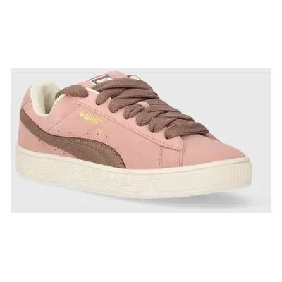 Kožené sneakers boty Puma Suede XL růžová barva, 395205