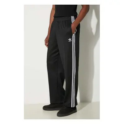 Kalhoty adidas Originals Adicolor Baggy Fit Firebird Pant pánské, černá barva, jednoduché, IZ480