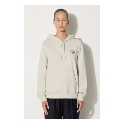 Bavlněná mikina A.P.C. Hoodie Manuela dámská, béžová barva, s kapucí, aplikací, COEZD-F27760 BRI