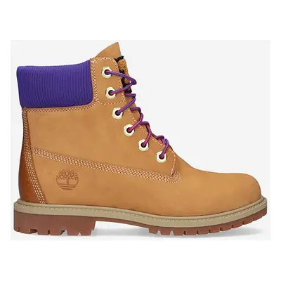 Semišové workery Timberland Heritage 6 dámské, hnědá barva, na plochém podpatku, A44KP-YELLOW