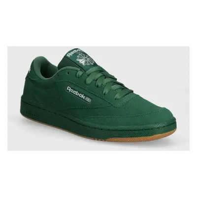 Semišové sneakers boty Reebok Classic Club C 85 zelená barva, 100074451