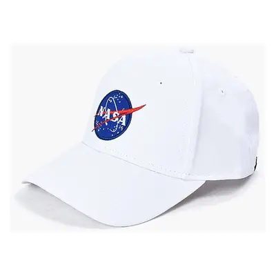 Bavlněná baseballová čepice Alpha Industries NASA Cap bílá barva, s aplikací, 186903.09-white