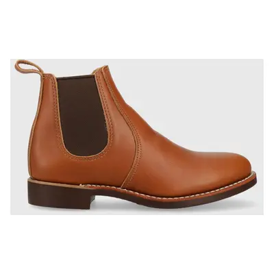 Kožené kotníkové boty Red Wing dámské, hnědá barva, 3456.-brown