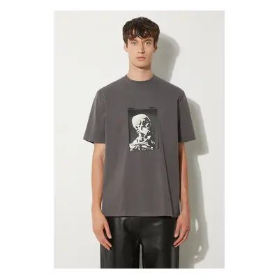 Bavlněné tričko STAMPD Skeleton Garment Dye Relaxed Tee V2 šedá barva, SLA-M3247TE-DKG