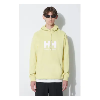 Bavlněná mikina Helly Hansen HH LOGO HOODIE pánská, tmavomodrá barva, s kapucí, s aplikací, 3397