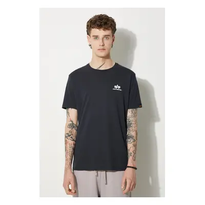 Bavlněné tričko Alpha Industries Basic T Small Logo tmavomodrá barva, 188505.07