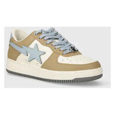 Kožené sneakers boty A Bathing Ape Bape Sta #4 M1 béžová barva, 1J30191011