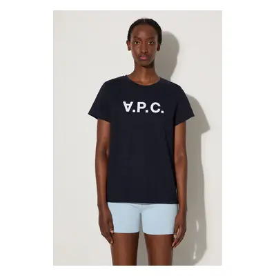 Bavlněné tričko A.P.C. VPC Colour tmavomodrá barva, COBQX.F26944-DARKNAVY