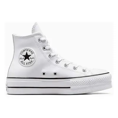 Kožené kecky Converse dámské, bílá barva