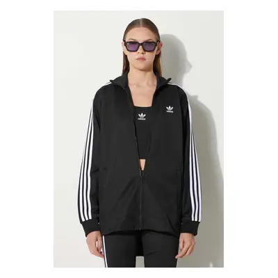 Mikina adidas Originals Adicolor HC2062 dámská, černá barva, s aplikací, HC2062-BLACK