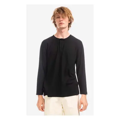 Tričko s dlouhým rukávem CLOTTEE Frog Knot Henley černá barva, CTLS1006.BLACK-BLACK