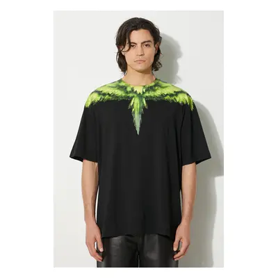 Bavlněné tričko Marcelo Burlon Colordust Wings Over Tee černá barva, s potiskem, CMAA054F24JER00