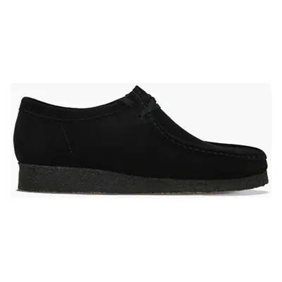 Semišové mokasíny Clarks Originals Wallabee černá barva, 26155519