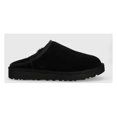 Semišové papuče UGG M Classic Slip-on černá barva, 1129290.BLK-BLK