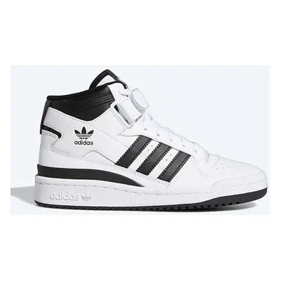 Kožené sneakers boty adidas Originals Forum Mid J bílá barva, FZ2083-white