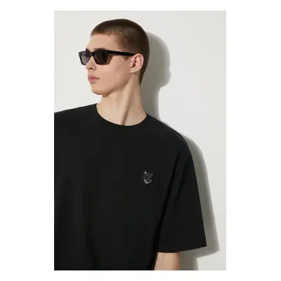 Bavlněné tričko Maison Kitsuné Bold Fox Head Patch Oversize Tee Shirt černá barva, LM00107KJ0119