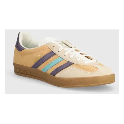 Kožené sneakers boty adidas Originals Gazelle Indoor béžová barva, IG1636