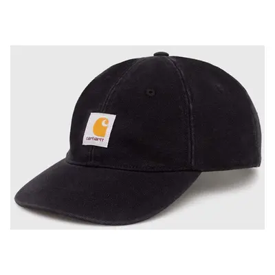 Bavlněná baseballová čepice Carhartt WIP Icon Cap černá barva, s aplikací, I033359.89XX