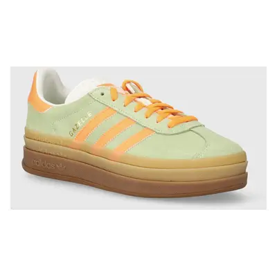 Semišové sneakers boty adidas Originals Gazelle Bold W zelená barva, IH7495