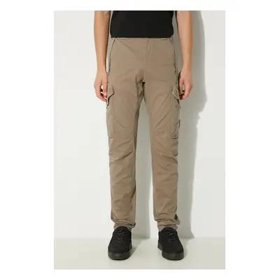 Kalhoty C.P. Company Stretch Sateen Ergonomic Lens Cargo Pants pánské, béžová barva, přiléhavé, 