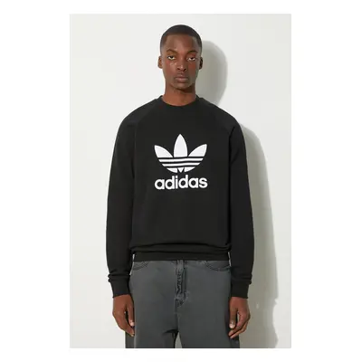 Bavlněná mikina adidas Originals pánská, černá barva, vzorovaná, IA4854-black