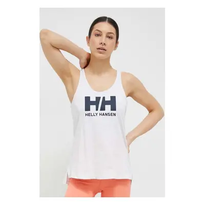 Bavlněný top Helly Hansen bílá barva, 33838-002