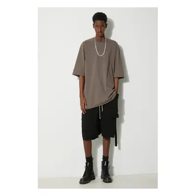 Bavlněné tričko Rick Owens Jumbo T-Shirt hnědá barva, DU01D1274.RIG.34