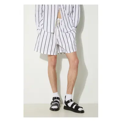 Bavlněné šortky MKI MIYUKI ZOKU Striped Shorts černá barva, STRIPED.SHORTS