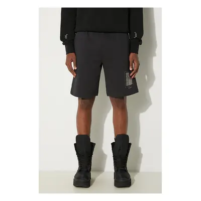 Bavlněné šortky A-COLD-WALL* Foil Grid Sweat Shorts ACWMB132 BLACK černá barva