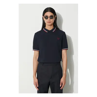 Bavlněné polo tričko Fred Perry tmavomodrá barva, s aplikací, M3600.T55