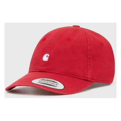 Bavlněná baseballová čepice Carhartt WIP Madison Logo Cap vínová barva, s aplikací, I023750.2AGX