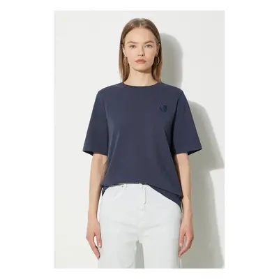 Bavlněné tričko Maison Kitsuné Bold Fox Head Patch Comfort tmavomodrá barva, MW00127KJ0119