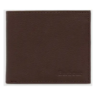 Kožená peněženka Barbour Padbury Billfold hnědá barva, MLG0049