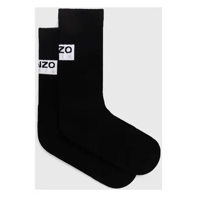 Ponožky Kenzo Sports Cable Socks pánské, černá barva, FE68SU131KSB.99J