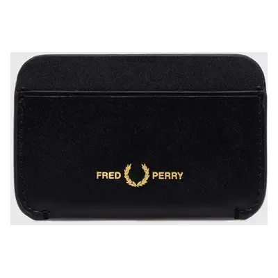 Kožené pouzdro na karty Fred Perry Burnished Leather Cardholder černá barva, L4334.102