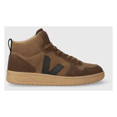 Sneakers boty Veja V-15 Suede hnědá barva, VQ0303310B