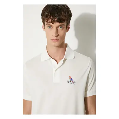 Bavlněné polo tričko Paul Smith béžová barva, s aplikací, M1R-698P-NP4722