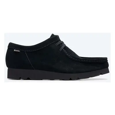 Semišové polobotky Clarks Wallabee BT GTX pánské, černá barva, 26149449