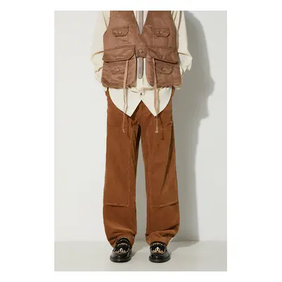 Manšestrové kalhoty Engineered Garments Climbing Pant oranžová barva, 23F1F033.WP003