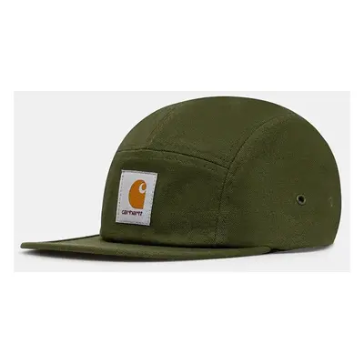 Bavlněná baseballová čepice Carhartt WIP Backley Cap zelená barva, s aplikací, I016607.2BRXX