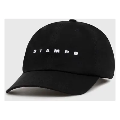 Bavlněná baseballová čepice STAMPD Strike Logo Sports Cap černá barva, s aplikací, SLA-U3219HT-B