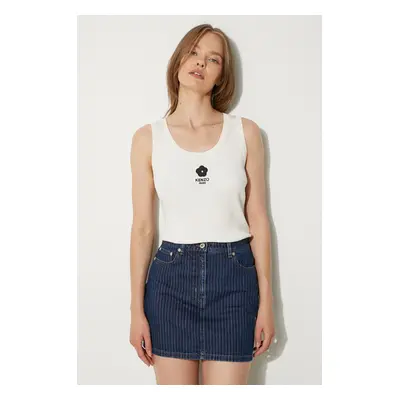 Top Kenzo Boke 2.0 Rib Tank Top dámský, béžová barva, FE62PU4733LG.01